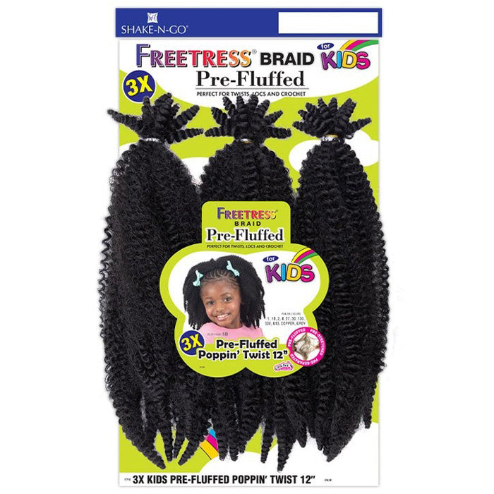 Freetress Braid 3X KIDS PRE-FLUFFED POPPIN' TWIST 12"