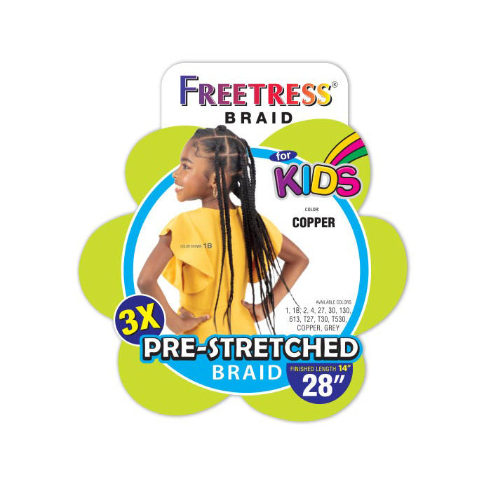 Freetress for Kids Braid- 3X PRE-STRETCHED BRAID 14"
