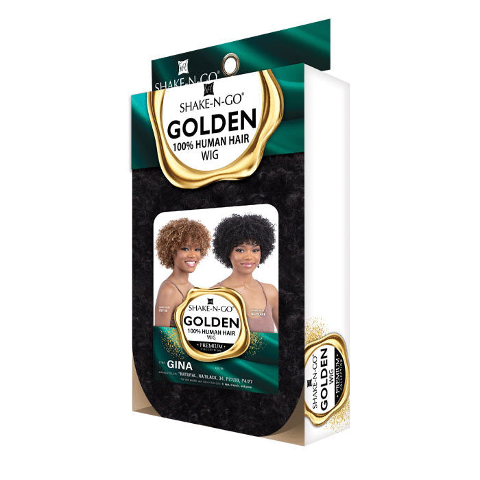 Shake N Go Golden Curl Wig GINA - 100% Human Hair
