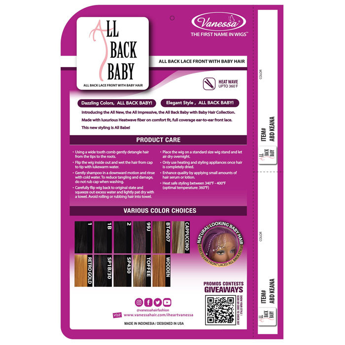 Vanessa HD Lace Front Wig - ABD KEANA