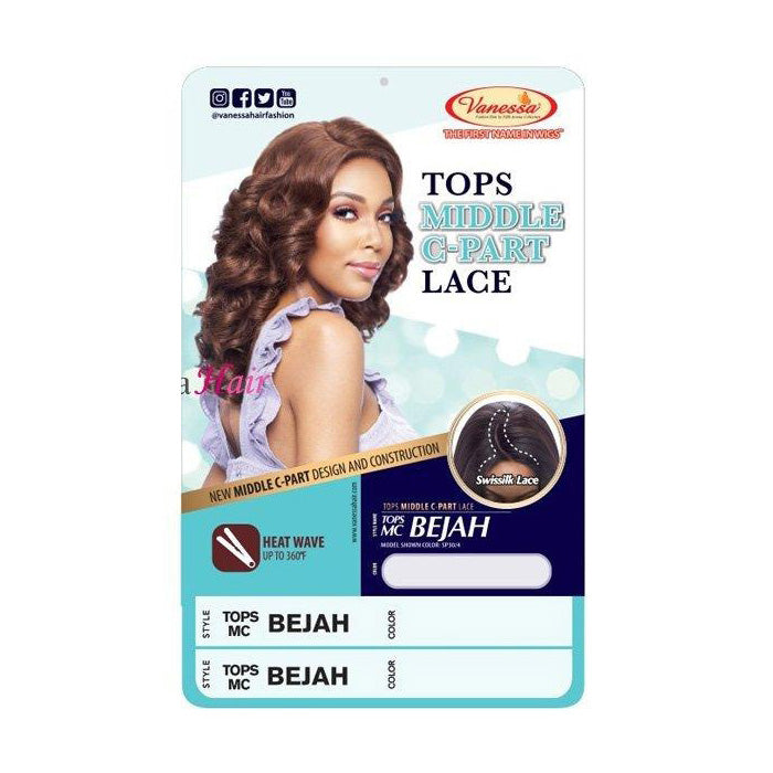 Vanessa Top Middle C-Part Swissilk Lace Front Wig - TOPS MC BEJAH