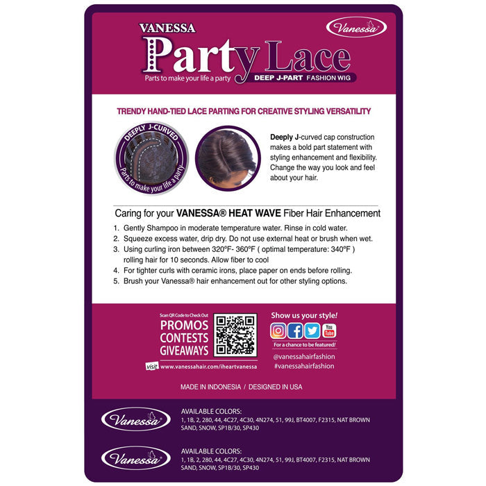 Vanessa Party Lace Deep J-Part Wig- DJ BAROL