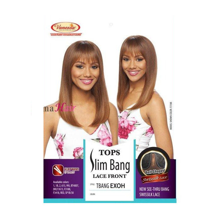 Vanessa Tops Slim Bang Swissilk Lace Front Wig - TBANG EXOH