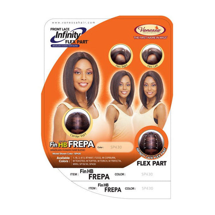 Vanessa Brazilian Human Hair Blend Front Lace Infinity Flex Part Wig FIN HB FREPA