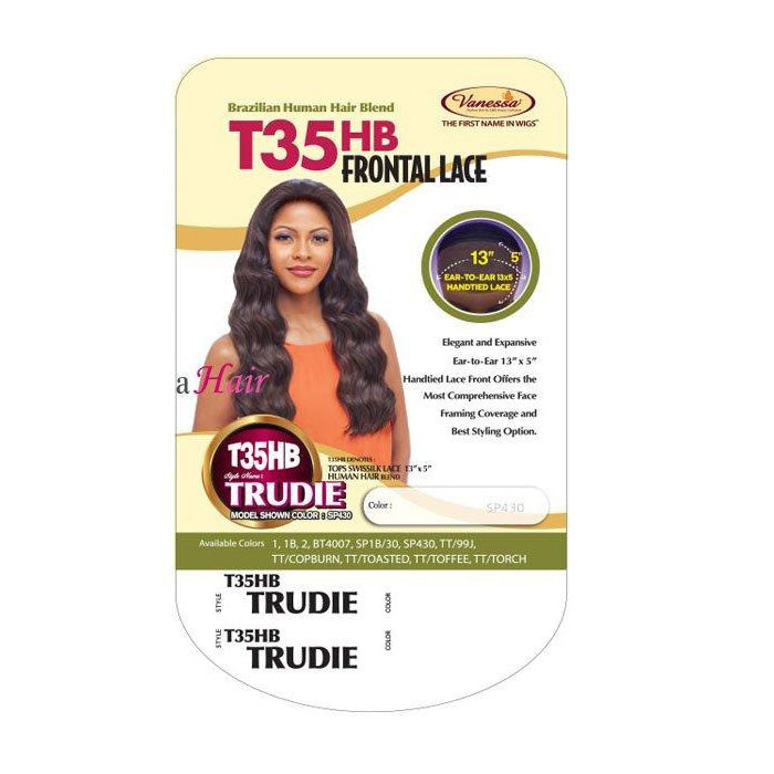Vanessa Brazilian Human Hair Blend Frontal Lace Wig - T35HB TRUDIE
