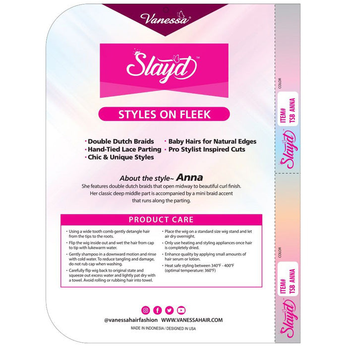 Vanessa Slayd Double Dutch Braid Lace Front Wig - TSB ANNA