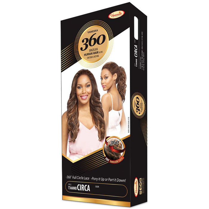 Vanessa Brazilian Human Hair Blend 360 Swissilk Lace Wig - T360HB CIRCA