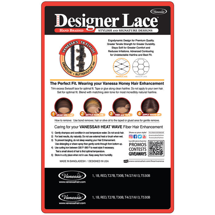 Vanessa Designer Lace Hand-Braided Lace Front Wig - TB FLYLOC