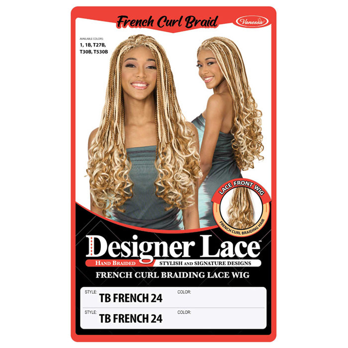 Vanessa Designer Lace French Curl Braided Lace Front Wig - TB FRENCH 24