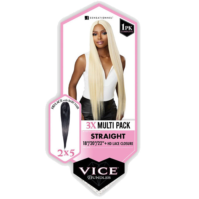 Sensationnel Vice Bundles 3x Multi Pack Weave - STRAIGHT