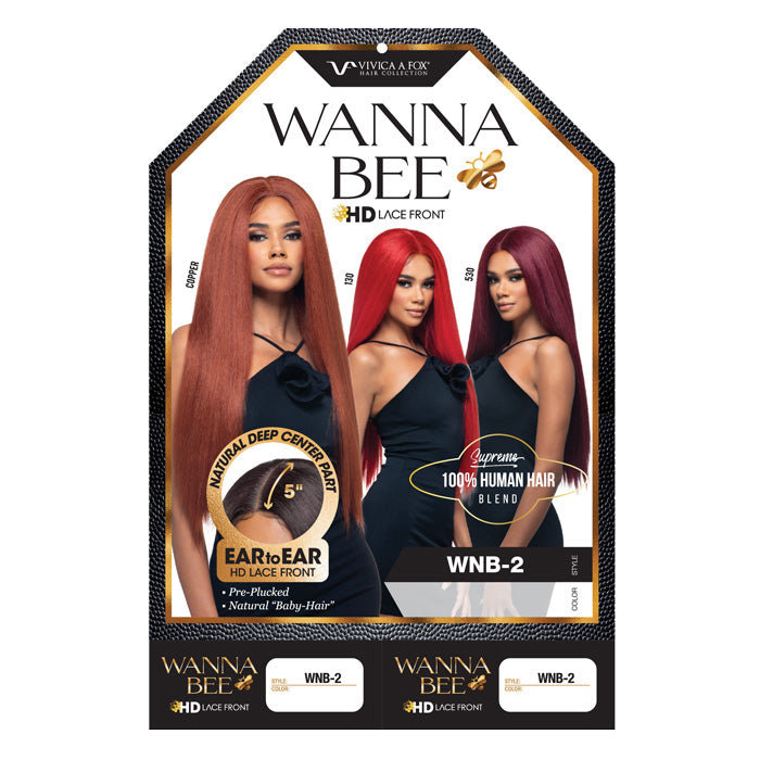 Vivica Fox Wanna Bee Human Hair Blend 5" Deep HD Lace Front Wig - WNB-2