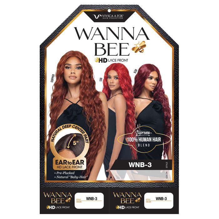 Vivica Fox Wanna Bee Human Hair Blend 5" Deep HD Lace Front Wig - WNB-3