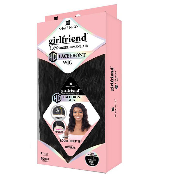 Shake N GO 100% Virgin human hair HD Lace Front Wig - LOOSE DEEP 18