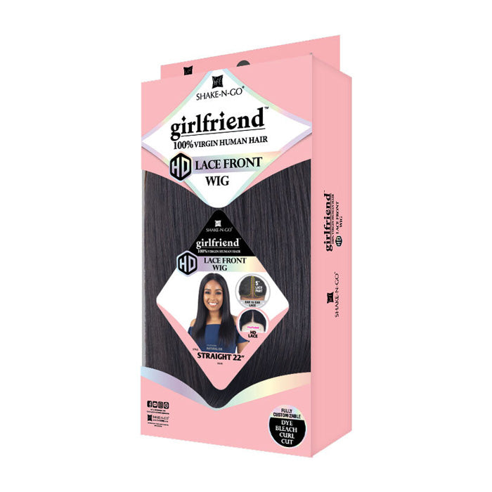 Shake N Go Girlfriend 100% Virgin Human Hair HD Lace Front Wig - STRAIGHT 22