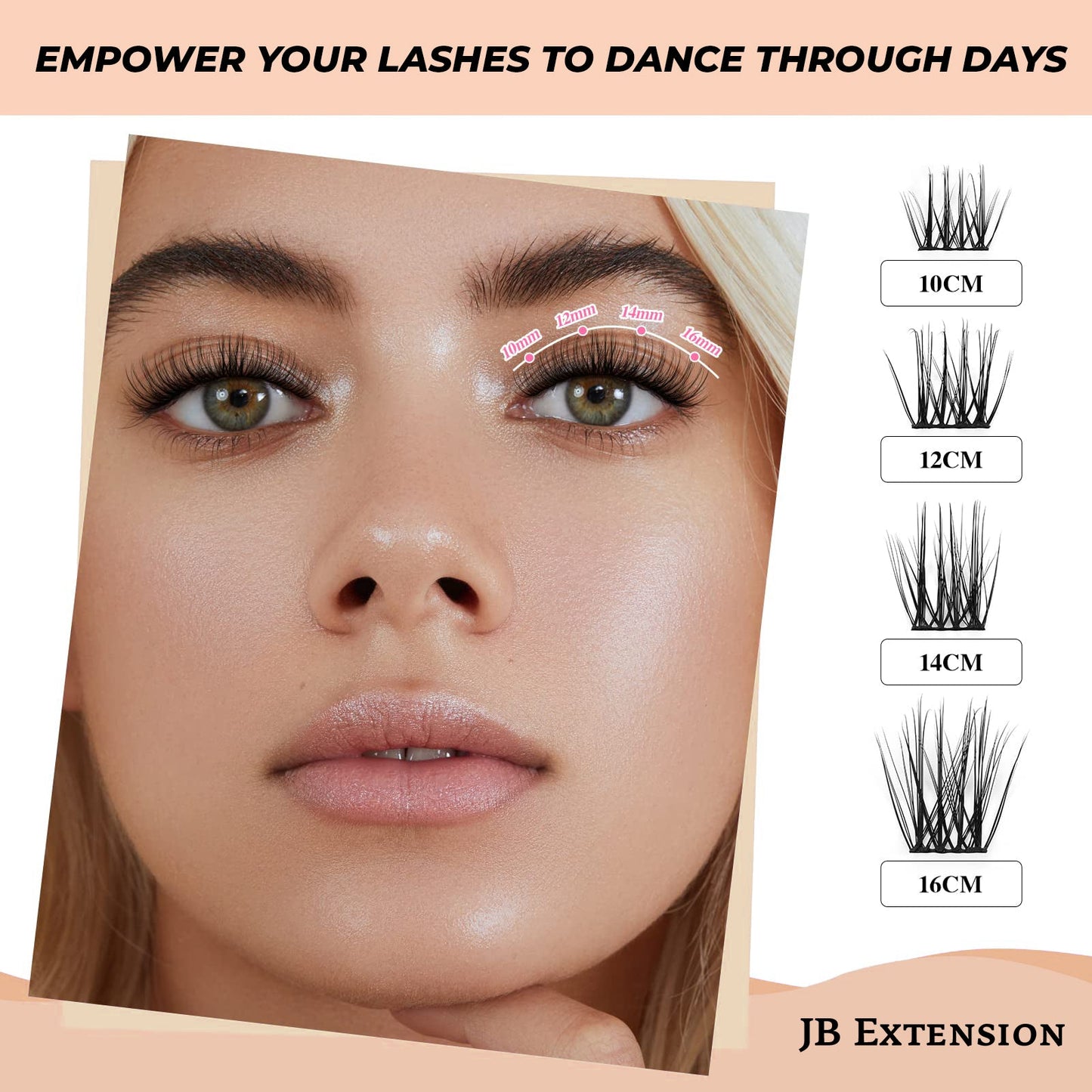 JBextension DIY Cluster Lashes 72 Clusters Lashes NO GLUE Included¡¾Crystal Cascade-Lash¡¿