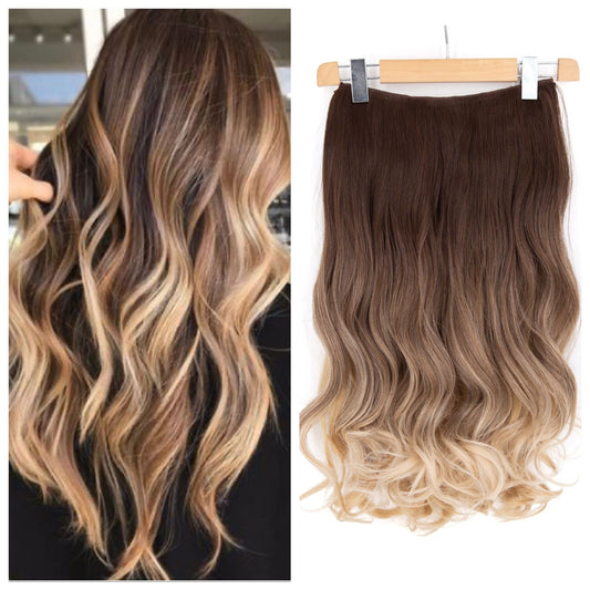 27" Hair Extensions Clip-in Curley 160g BALAYAGE BLONDE