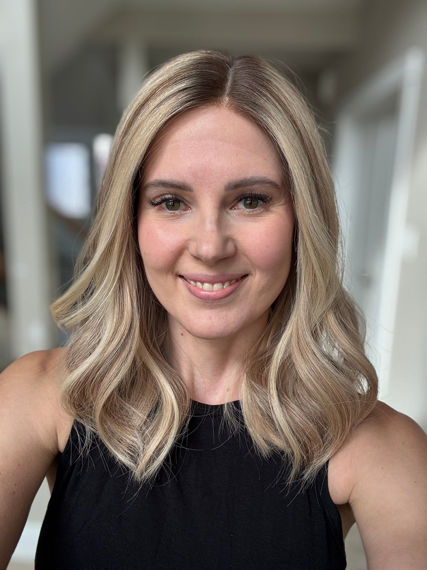 18" Olivia LOB Comfort Cap Lace Top Wig (M)