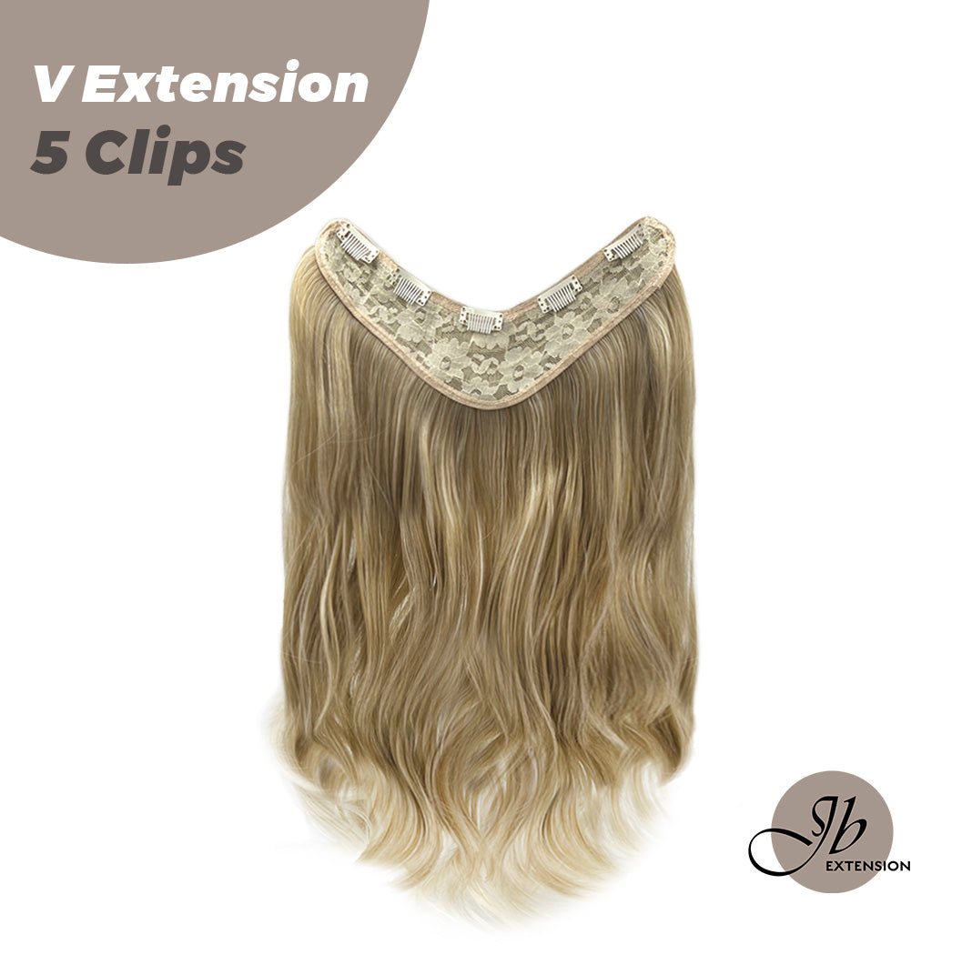 JBEXTENSION 20 Inches Hair V Extensions 5 Clip-in Curly Hair Extension With Clips 190g