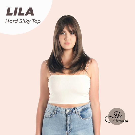 JBEXTENSION 20 Inches Scalpiana Cold Brown Wolf Cut 3.5X4 Hard Silky Top Natural Scalp Effect Wig With Bangs LILA