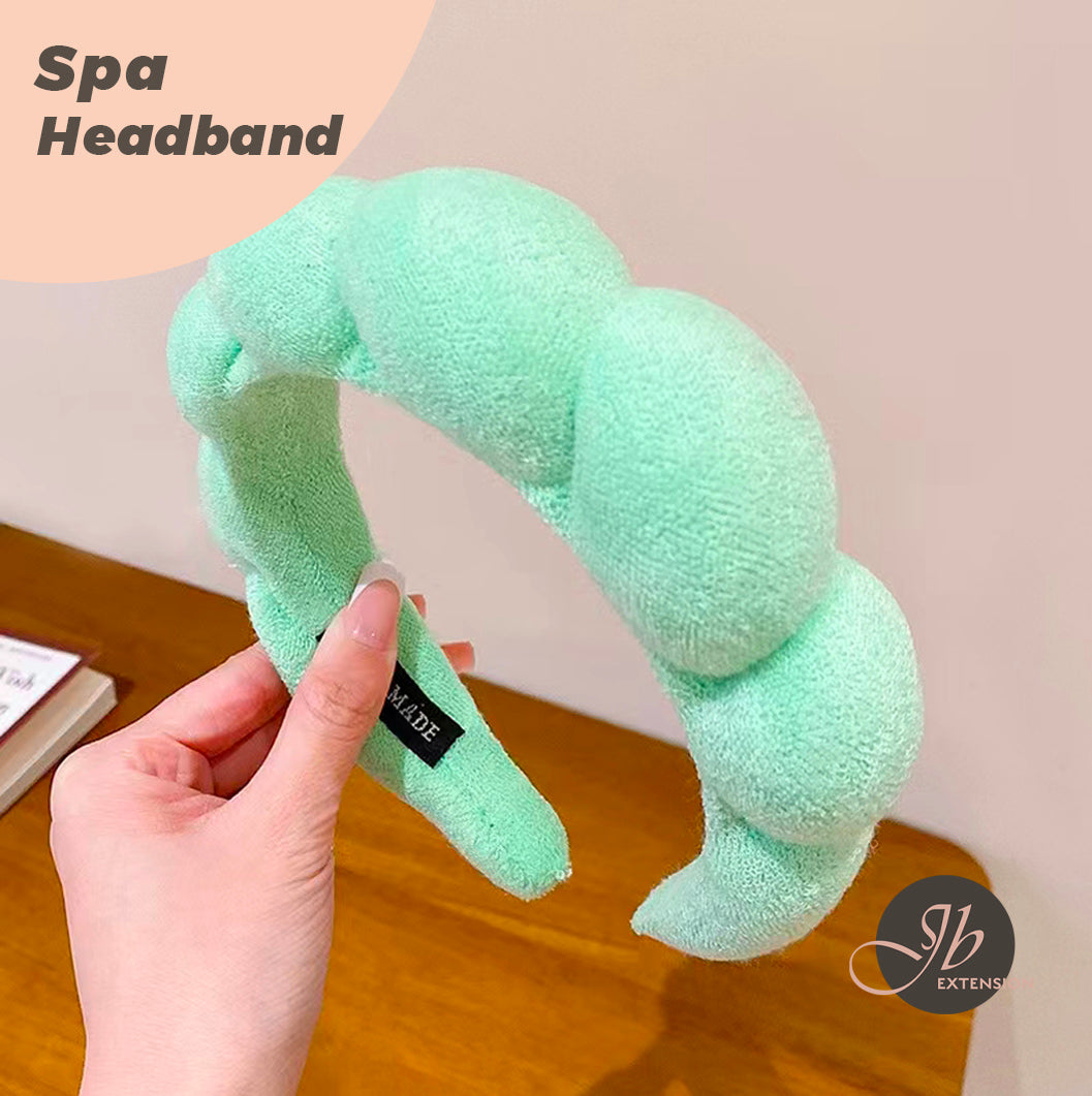 JBextension Spa headbands 2pcs for women-girls, Makeup sponge headband, Non slip face wash, skincare-Padded soft thick terry cloth hair band accessory