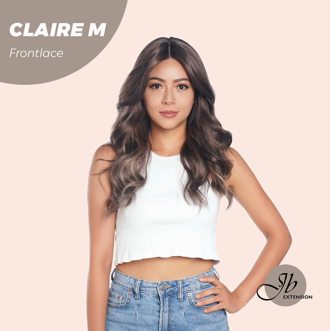 Nichole's Selection - 22 Inches Body Wave Brown With Highlight Pre-Cut Frontlace Glueless Wig CLAIRE LACE M