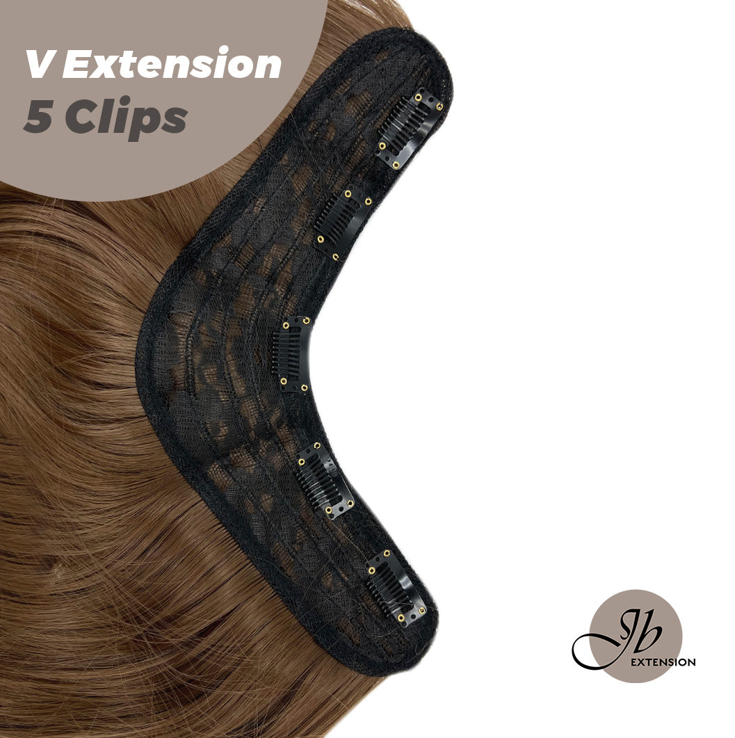 JBEXTENSION 20 Inches Hair V Extensions 5 Clip-in Curly Hair Extension With Clips 190g
