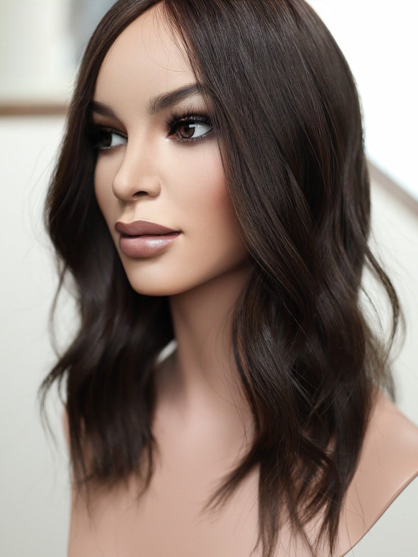 18" 9x9 Dark Brown Silk Top Topper (FINAL SALE)