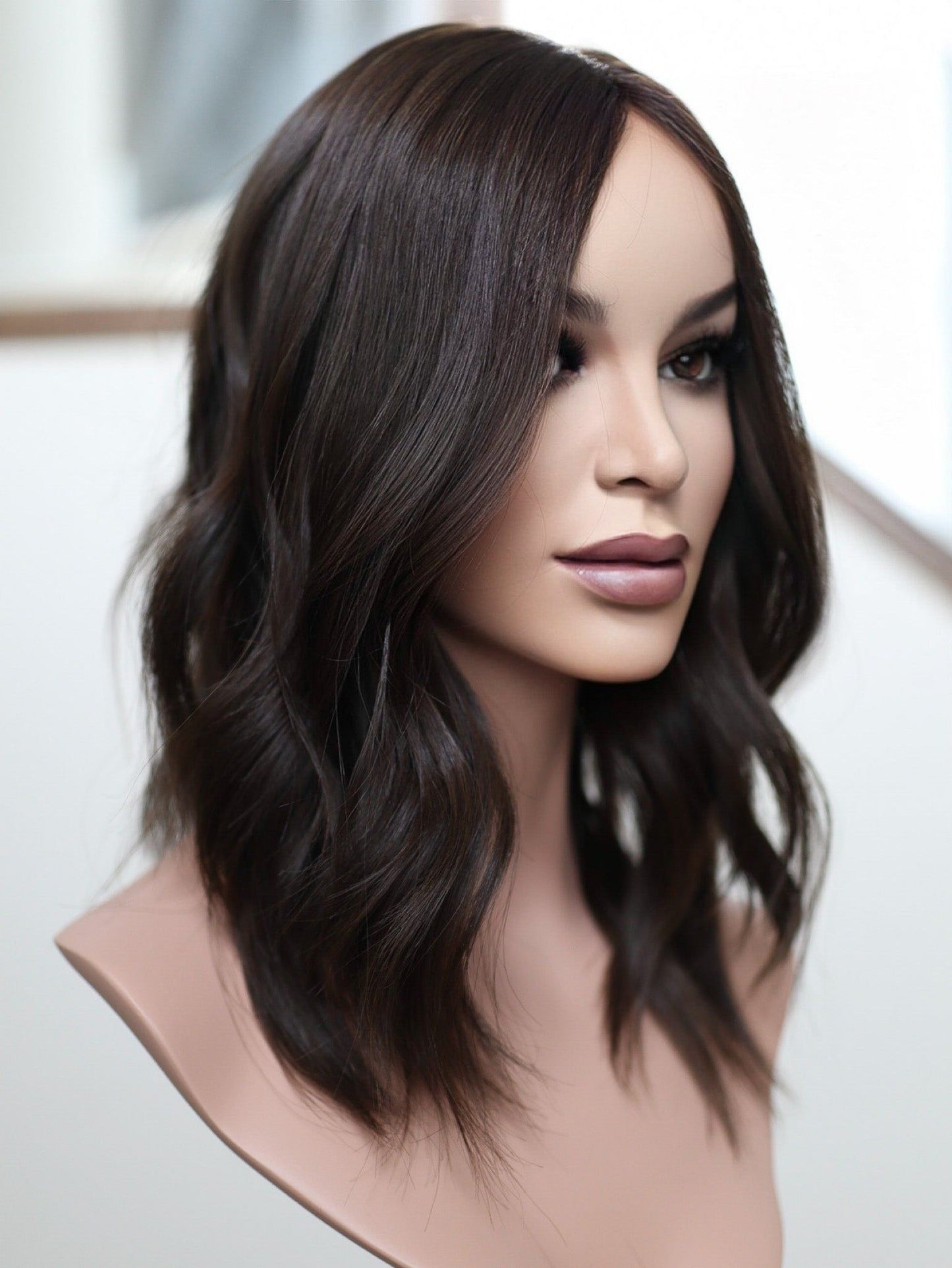 18" 9x9 Dark Brown Silk Top Topper (FINAL SALE)