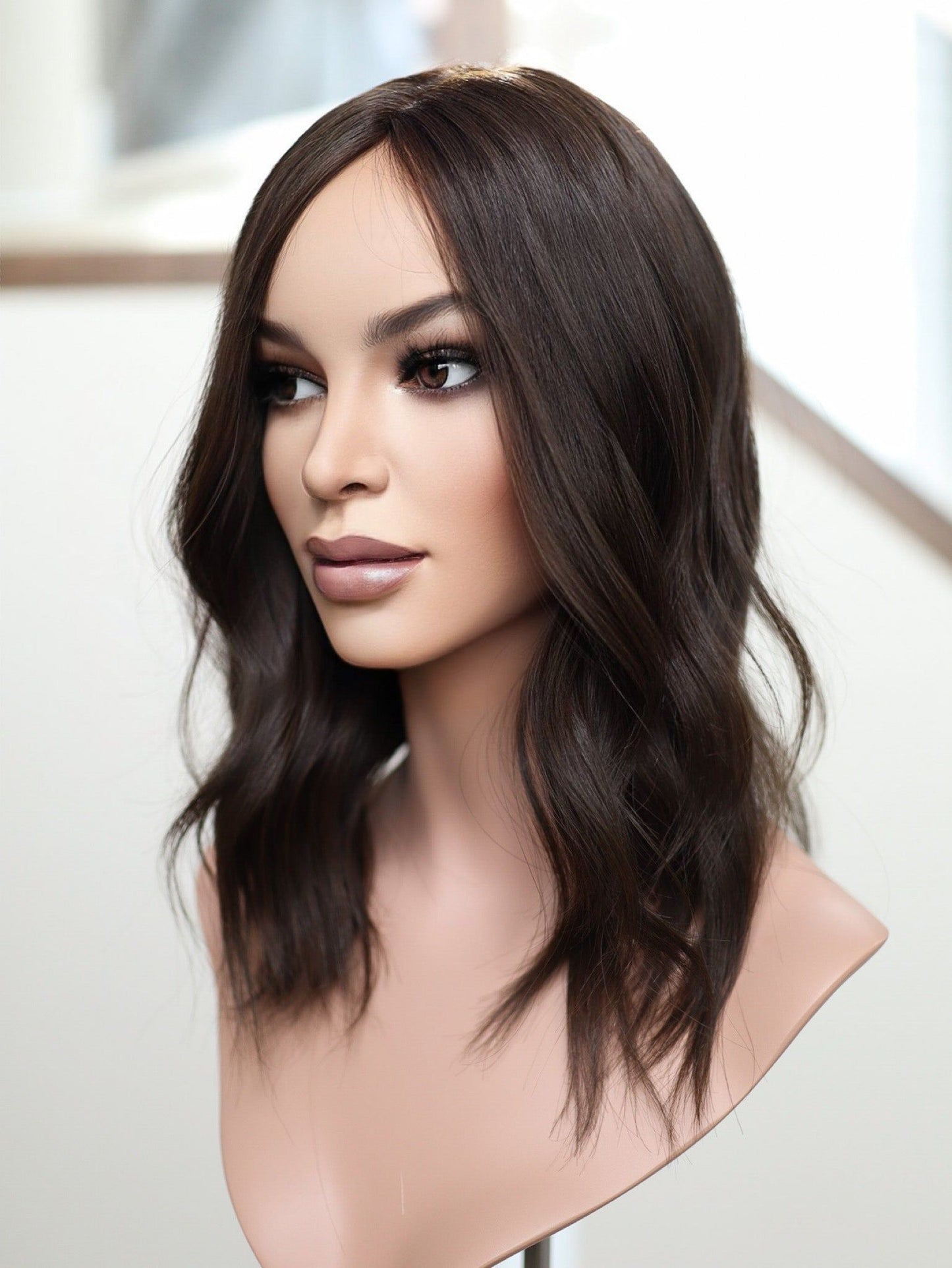 18" 9x9 Dark Brown Silk Top Topper (FINAL SALE)