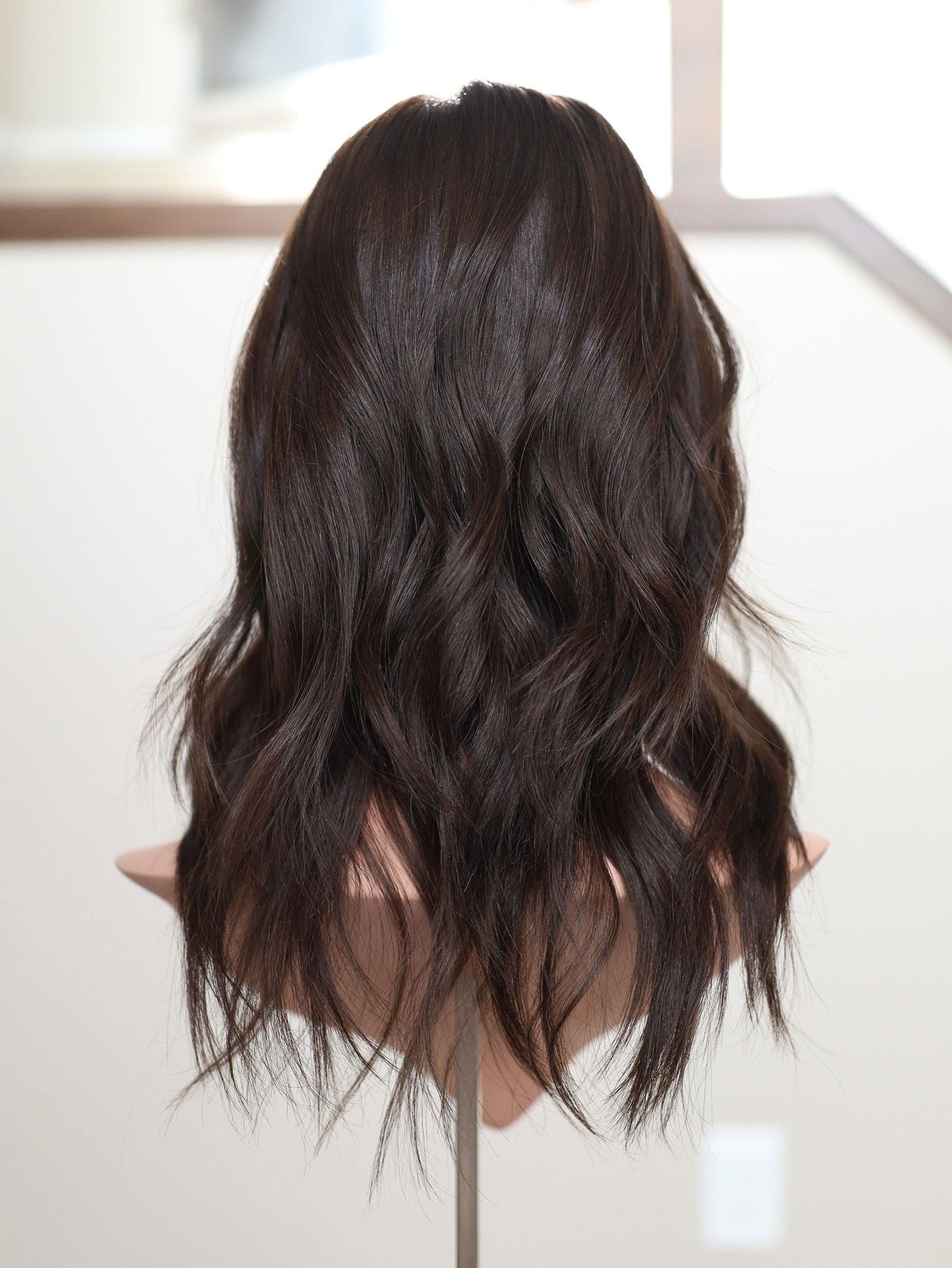 18" 9x9 Dark Brown Silk Top Topper (FINAL SALE)