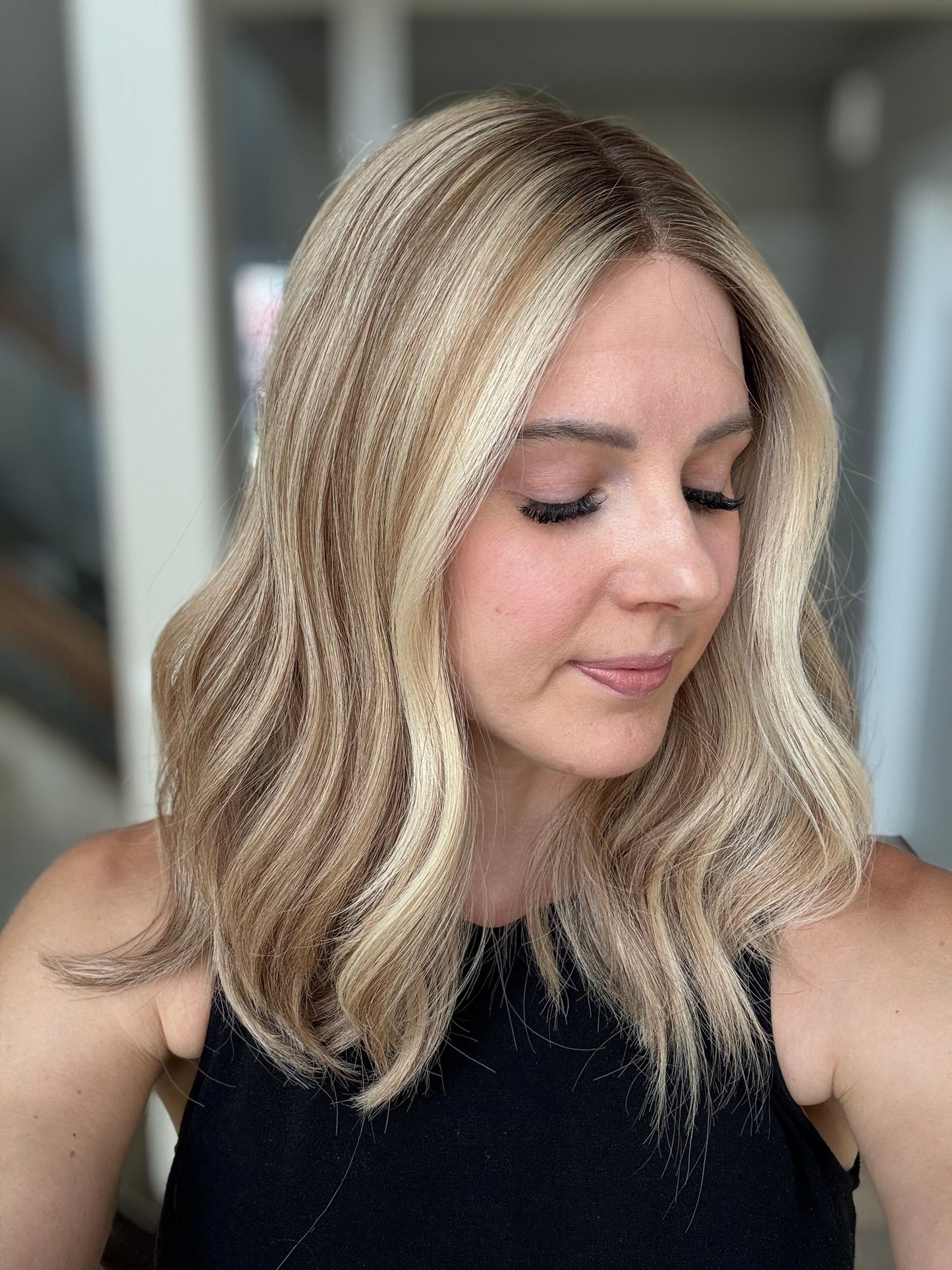 18" Olivia LOB Comfort Cap Lace Top Wig (M) (FINAL SALE)