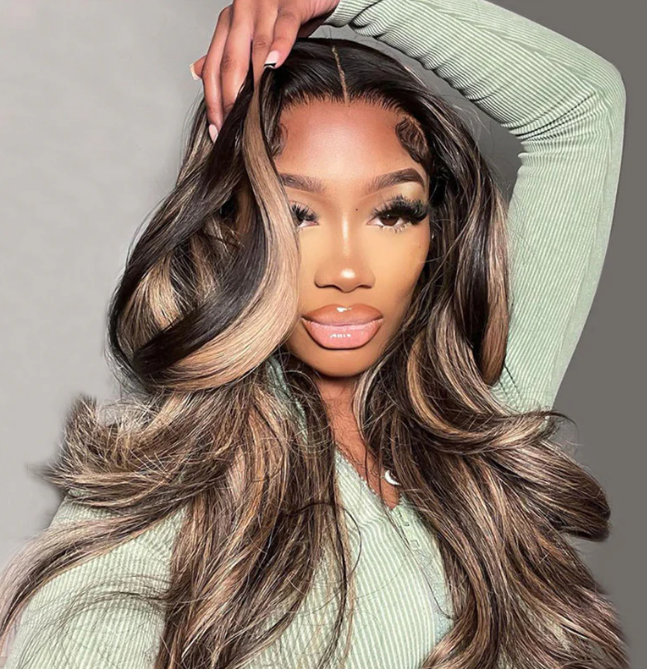 20''=$109 Balayage 1B/27 Highlight Body Wave Glueless Pre-Cut 8x5 HD Lace Closure Human Hair Wigs 180% Density