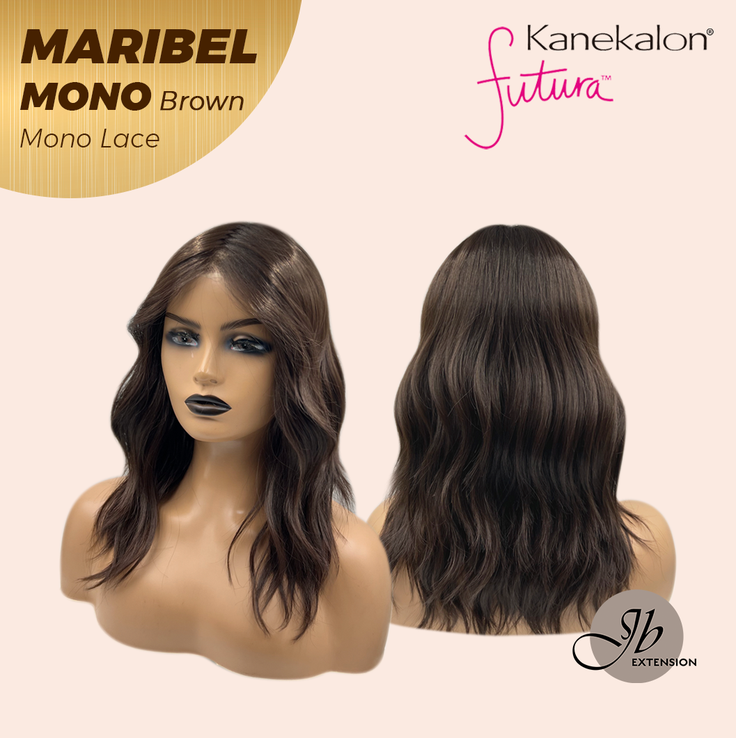 JBEXTENSION MARIBEL MONO Monofilament Handmade Wig 6X5 Full Monofilament Hand Tied Top Wig 16 Inches Brown Wave Mono Lace Wig With Anti-slip Silicone Strips Glueless Wig MARIBEL MONO BROWN【BENDY EAR TABS】