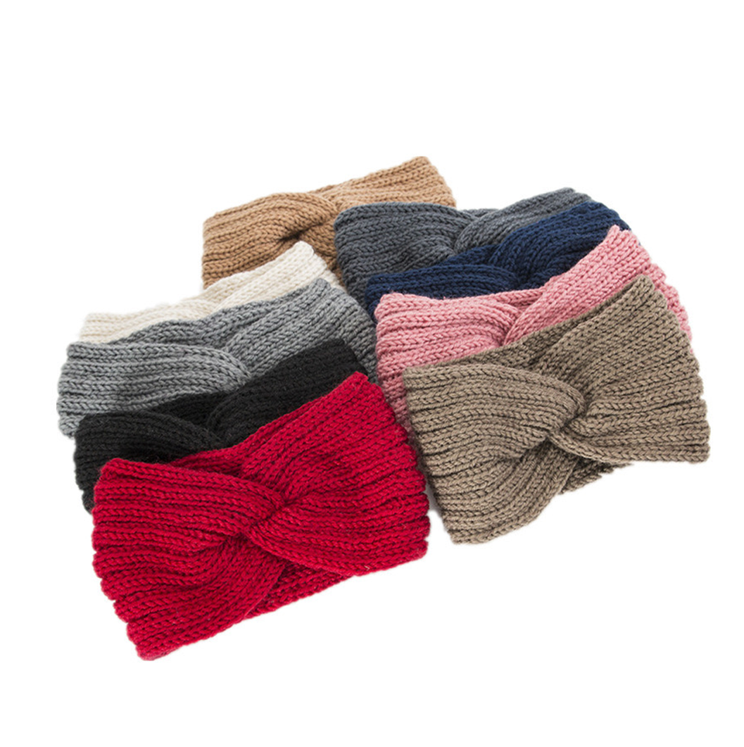 JBextension Simple Style Plain Color Hair Band with KnotDesign As Gift , Extra Wide Headbands for Women Non-Slip, Large Twist Knotted Stretchy Wraps Head Bands Hair Accessories