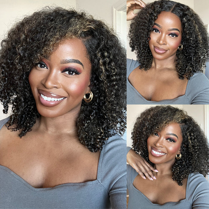 Blonde Highlights Curly 13x4 HD Lace Frontal Human Hair Wigs Youtube @Msnaturally Mary Same Wig