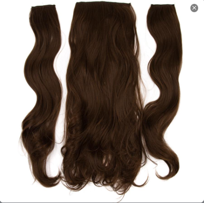 JBEXTENSION 3 PCS Hair Extension Clip Hair Extensions for Women Long Soft curly Clip  Extensions Synthetic Double Weft Hair Full Head 24 Inch