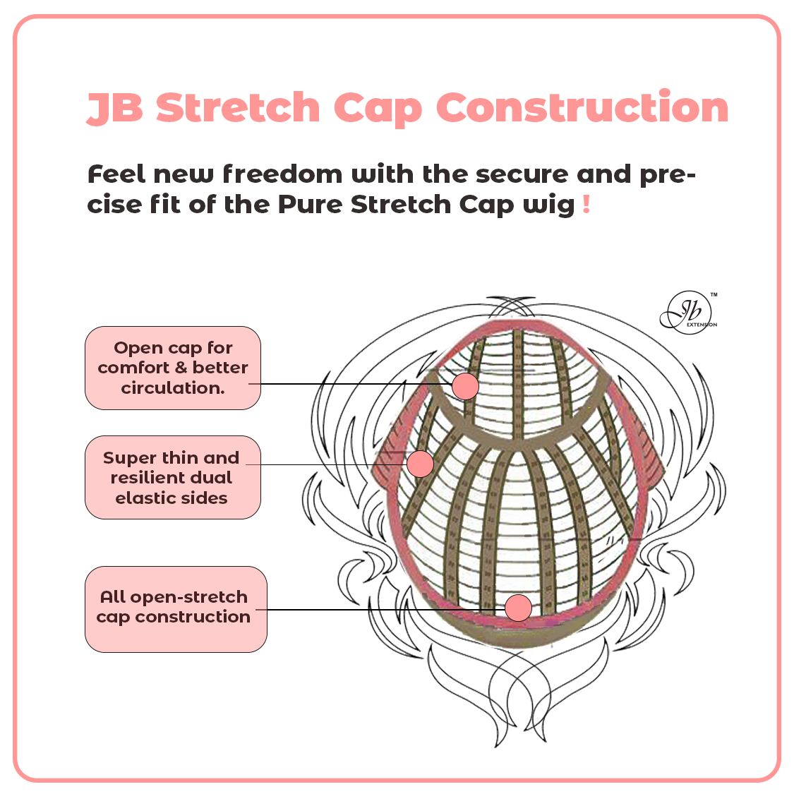 JBEXTENSION 22 Inches Natural Black Pre-Cut Snowflake Lace Frontlace Glueless Wig INéS NATURAL BLACK【PERMATEASE】【BENDY EAR TABS】