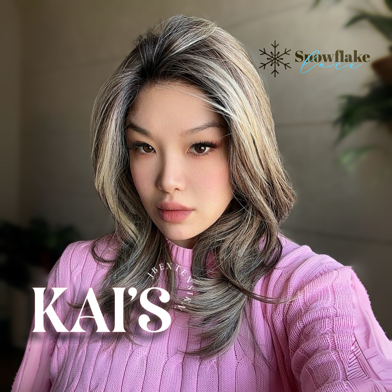 HOT OF SEASON - 18 Inches Mix Blonde Pre-Cut Snowflake Lace Frontlace Glueless Wig KAI'S【PERMATEASE】【BENDY EAR TABS】