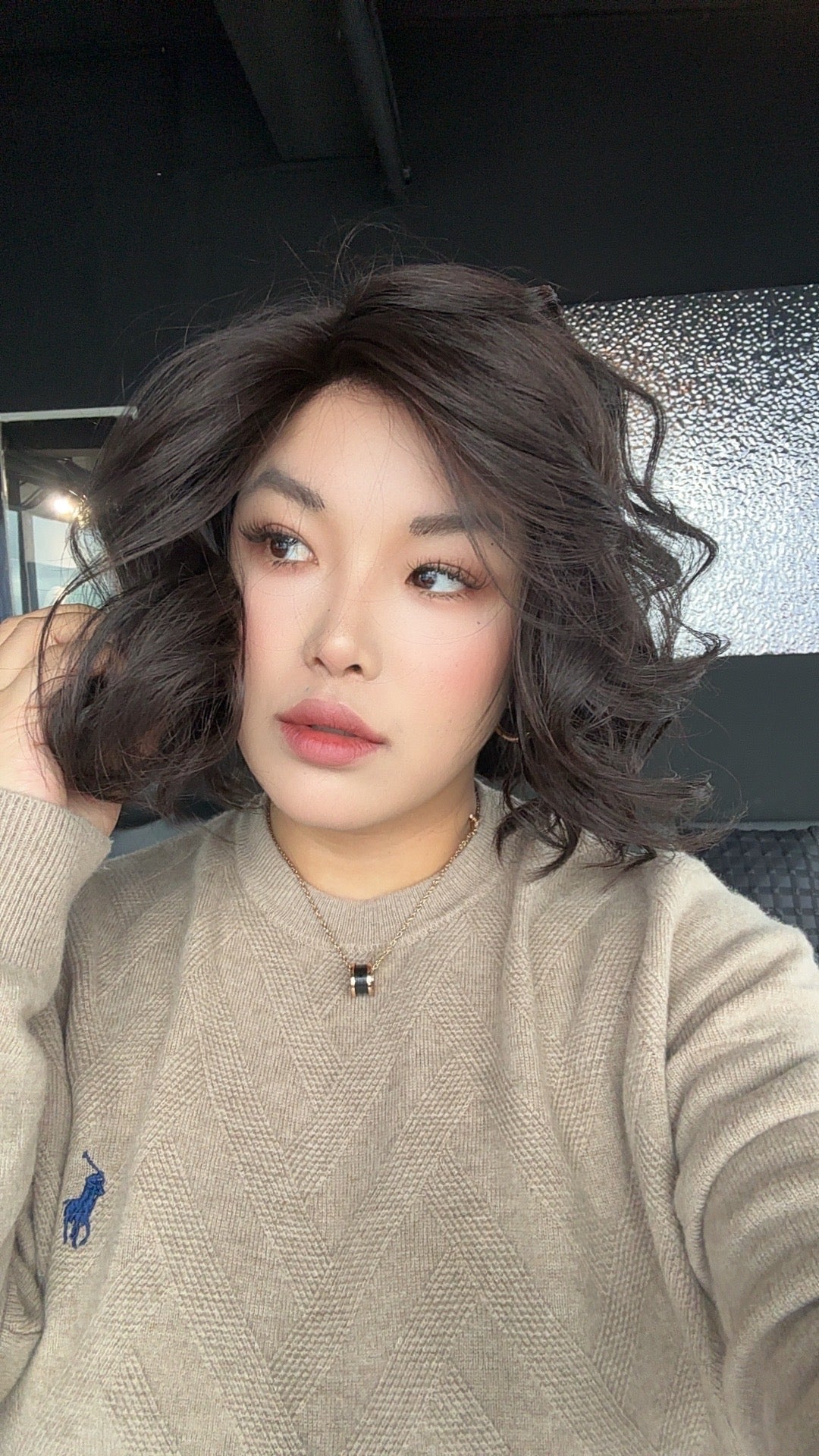 JBEXTENSION 10 Inches Dark Brown Pre-Cut Side Part Snowflake Lace Frontlace Glueless Wig MICHELLE DARK BROWN【BENDY EAR TABS】