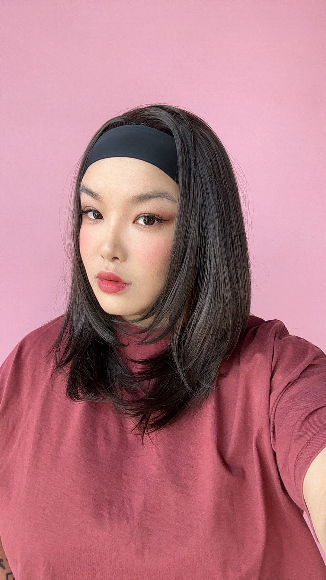 JBEXTENSION 18 Inches Dark Brown Headband Wig POSE FLOW HAIR - DARK BROWN