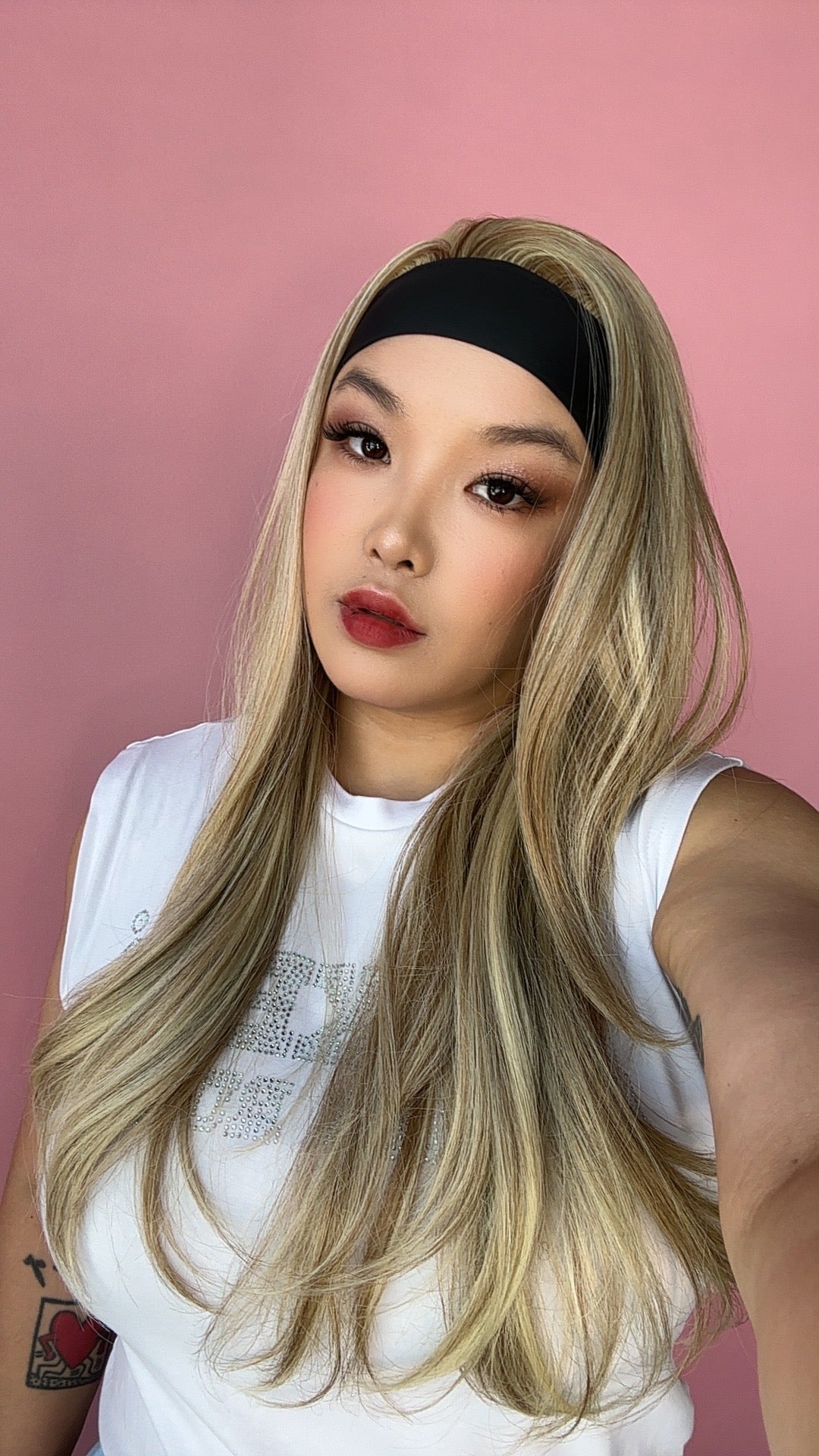 JBEXTENSION 24 Inches Long Curly Hair Blonde Headband Wig SPIKE WAVE HAIR - BLONDE