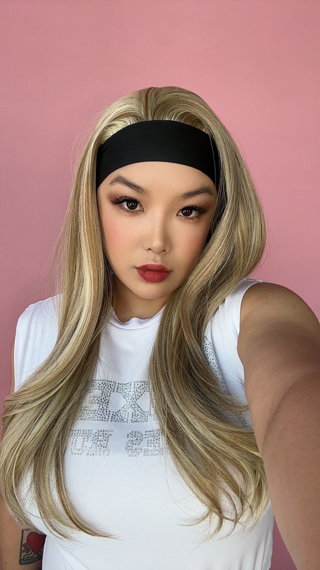 JBEXTENSION 24 Inches Long Curly Hair Blonde Headband Wig SPIKE WAVE HAIR - BLONDE