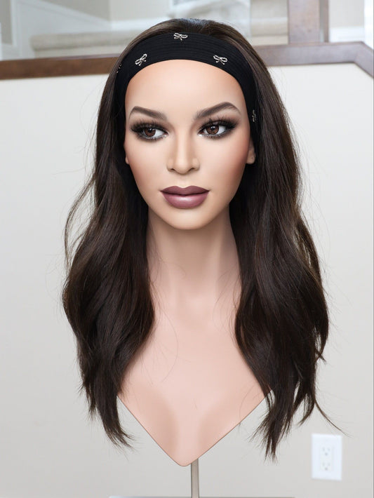 22" Dark Brown Bandfall Active Wig (M)