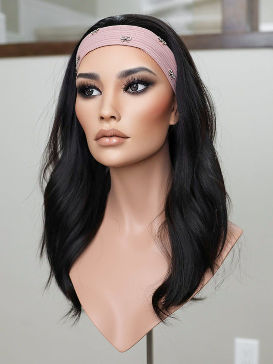 22" Natural Black Bandfall Active Wig (S)