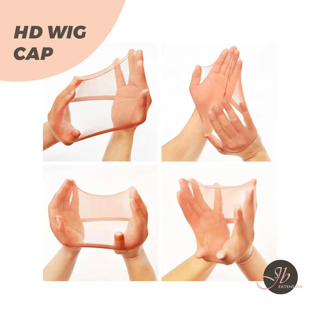 JBextension Real HD Wig Caps, 2 Pieces Ultra-thin Invisible and Breathable Stretchy Stocking Sheer Caps for Women Lace Front Wig HD Wig Cap 2 Pcs