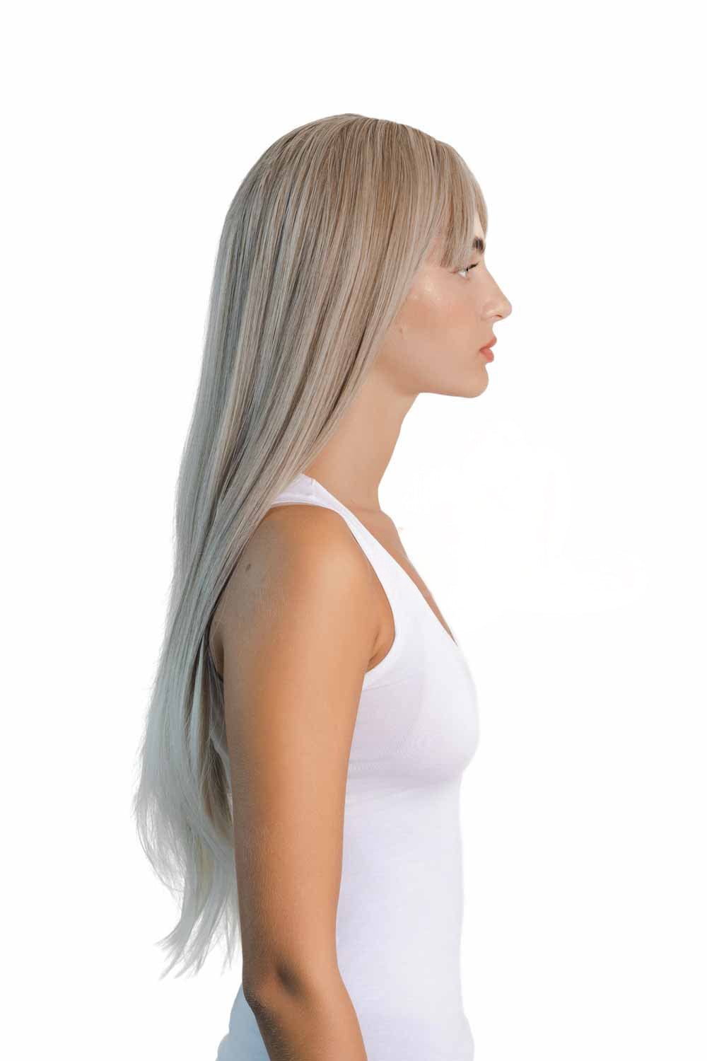 JBEXTENSION 28 Inches Long Straight Mix Blonde Wig With Bangs MANDY