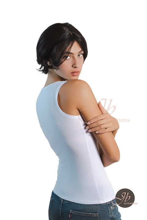 JBEXTENSION 8 Inches Black Curly Unisex Wig Man Wig SKY UNISEX BLACK