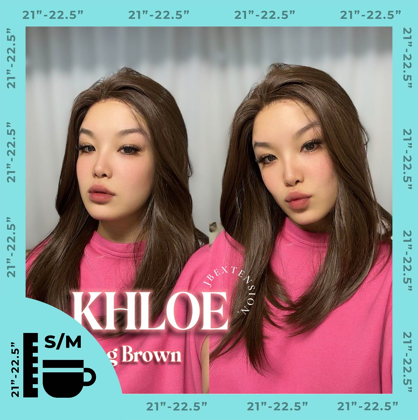 HOT OF SEASON - 18 Inches Brown Pre-Cut Snowflake Lace Frontlace Glueless Wig KHLOE LONG BROWN【PERMATEASE】【BENDY EAR TABS】