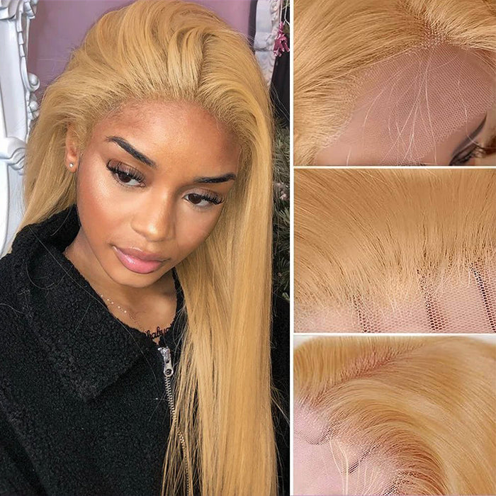 #27 Honey Blonde Straight/Body Wave Upgrade 8x5 Pre Cut HD Lace Ready & Go Glueless Human Hair Wigs