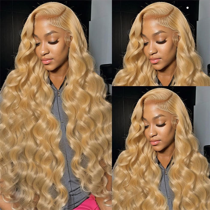 Body Wave #27 Colored HD Lace Human Hair Wigs For Women Honey Blonde 13*4 13*6 Lace Frontal Wigs
